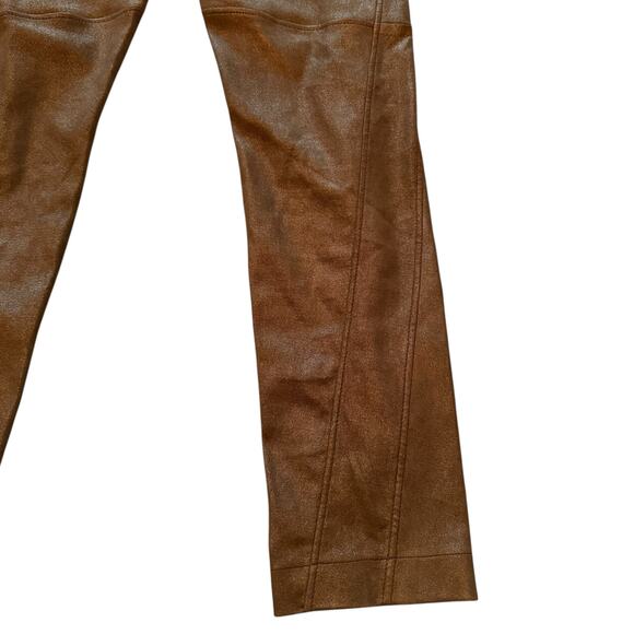 Brunello Cucinelli Leather Suede Leggings Skinny Ankle Pants Brown IT 42 / US 6 - Picture 3 of 14